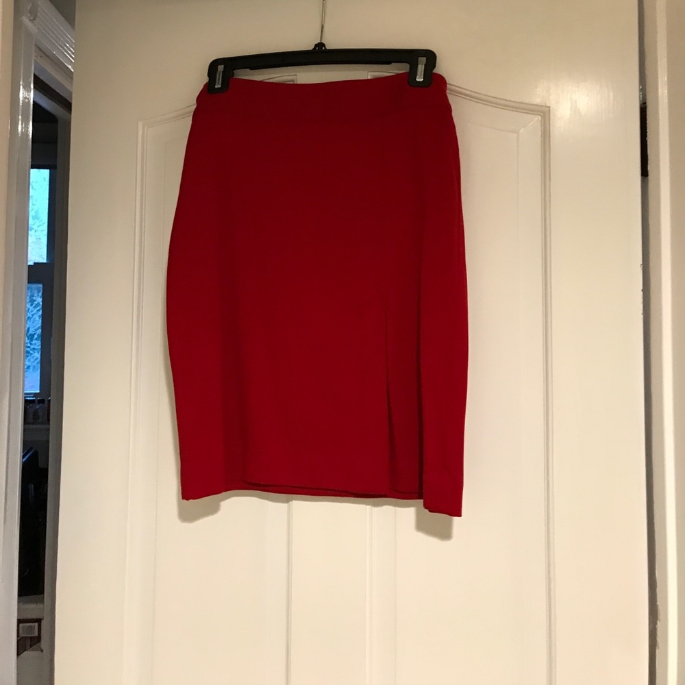 Red pencil skirt